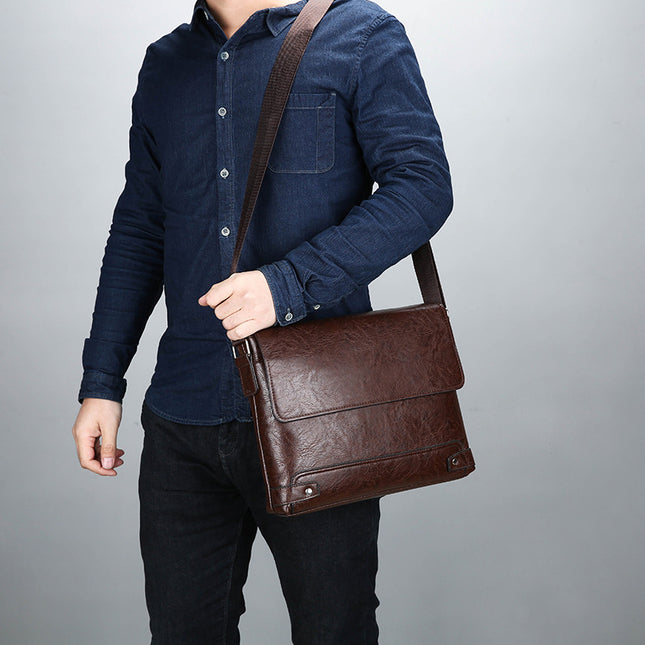 European & American Men’s Backpack | Business Hanging Bag, PU Leather