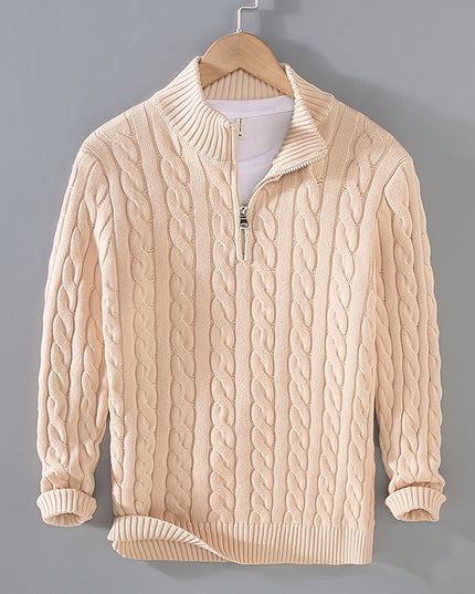 Sweater Loose Zip Pullover Knitting Sweater Coat Men