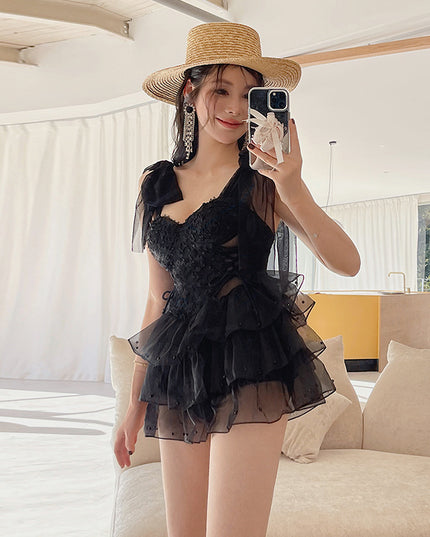Swimsuit Seaside Student Cute Sexy Conservative Chest Gathered To Cover Belly