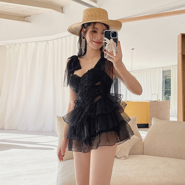 Swimsuit Seaside Student Cute Sexy Conservative Chest Gathered To Cover Belly