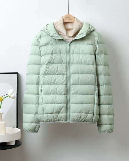 Lightweight Down Jacket Women's Short Stand Collar Hooded