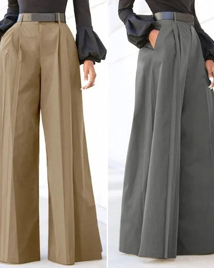 High Waist Wide Leg Trousers Bell-bottom Pants Fashion Elegant Party