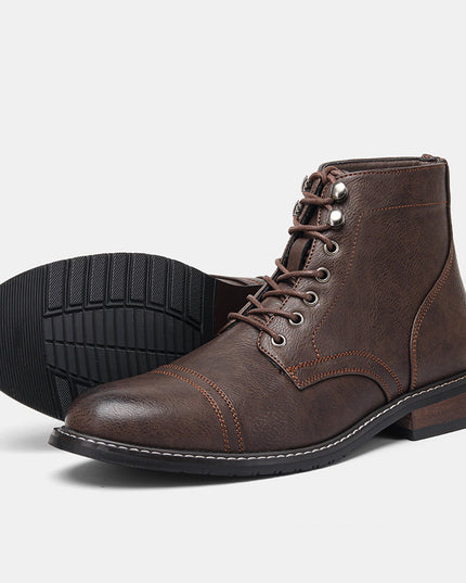 Men's Plus Size Retro Fashion Work Clothes Leather Martin Boots