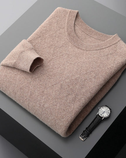 Autumn And Winter Round Neck Woolen Sweater For Men