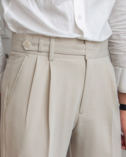 Casual Men's Paris Buckle Straight Business Small Naples Non-ironing All-match Suit Pants