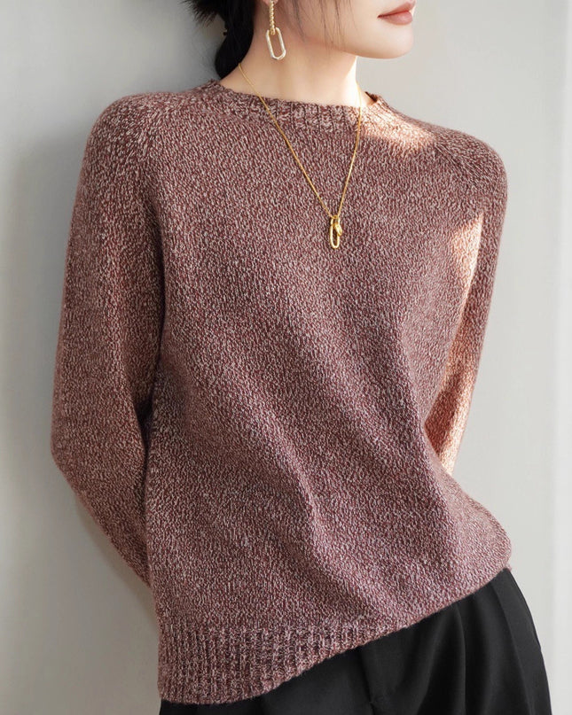 Seven-pin Thickened Skin-friendly Velvet Flower Yarn Sweater Classic Round Neck