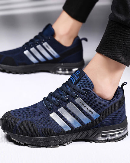 Breathable Men's Casual Shoes Flying Woven Foreign Trade Air Cushion Fitness Sports Running Shoes