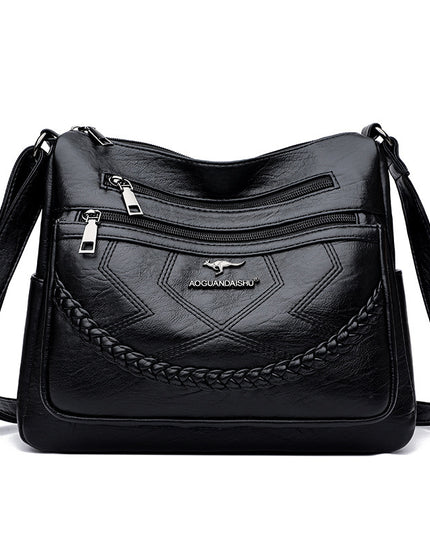 Fashion Shoulder Bag Soft Leather Middle-aged Women's Large Capacity