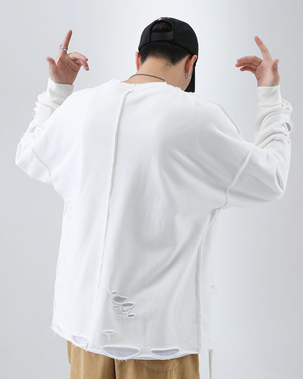 Trendy High Street Ripped Loose Sweater Men