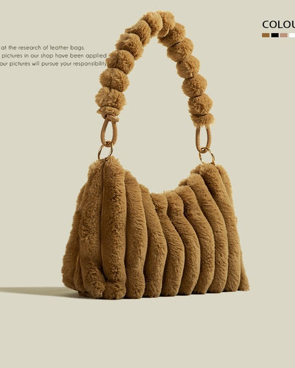 High-grade Plush Underarm Bag Women's Large Capacity Shoulder