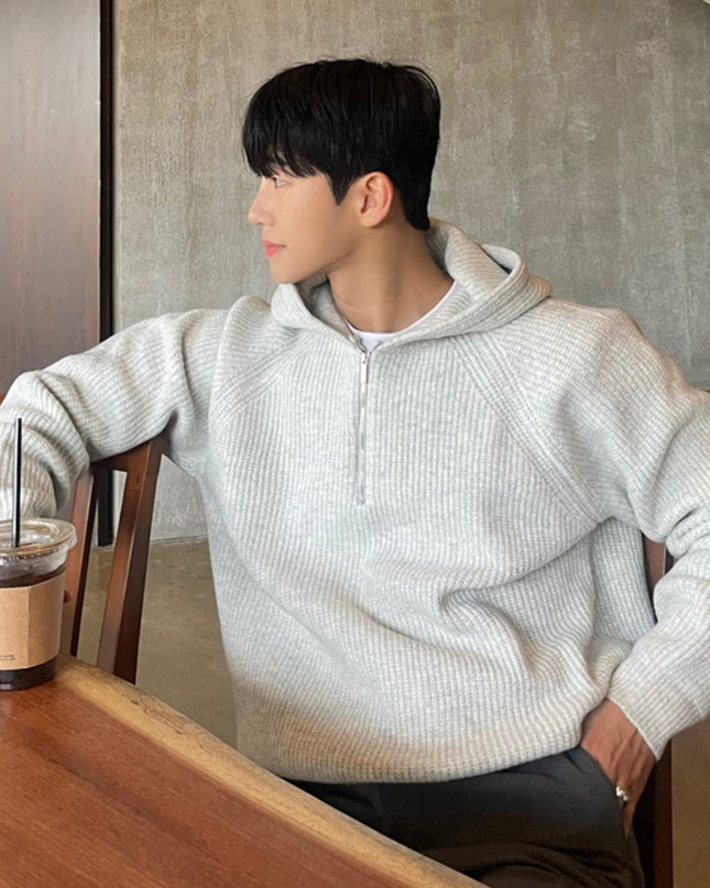 Men's High-grade Half-zip Hooded Sweater
