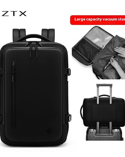 Vacuum Compressible Backpack With Simple Design