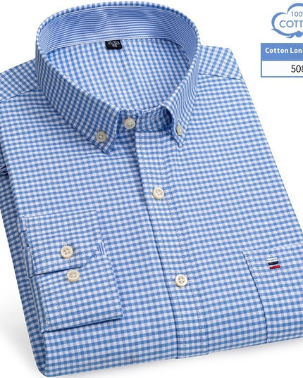 Men's Long-sleeved Cotton Shirt Business Casual Slim-fitting Shirt