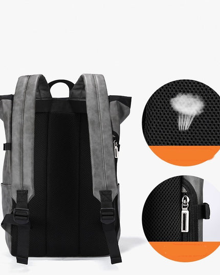 Leather leisure travel backpack