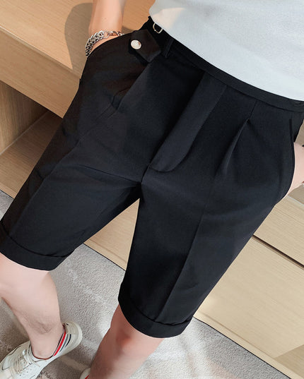 Contrast Color Fashion All-match Neapolitan Style Slim White Shorts