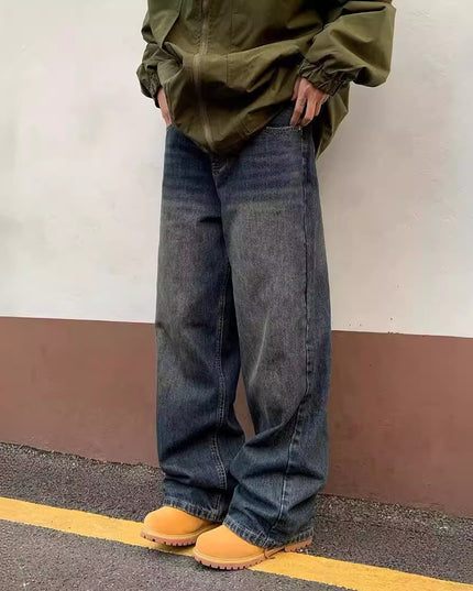 American Street Distressed Retro Washed Jeans Male And Female Trendy Brand