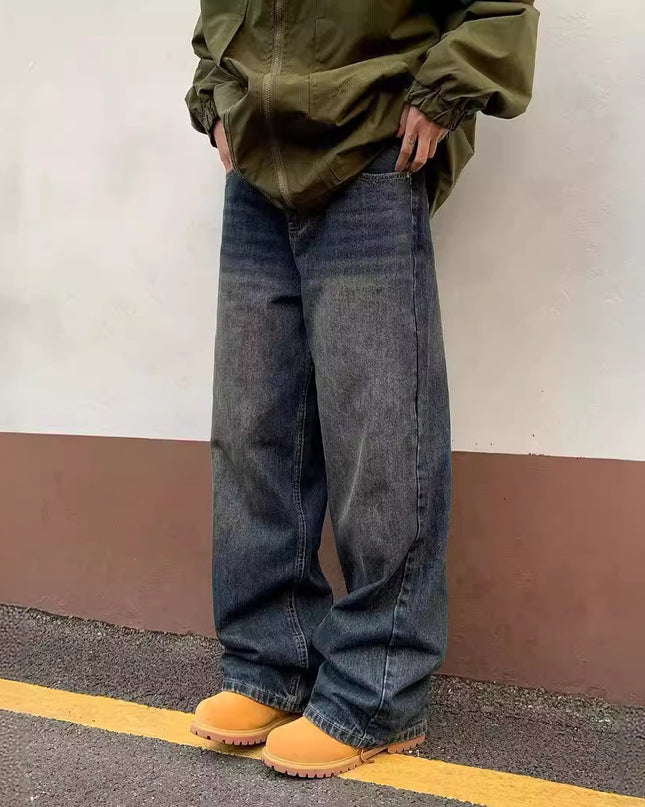 American Street Distressed Retro Washed Jeans Male And Female Trendy Brand