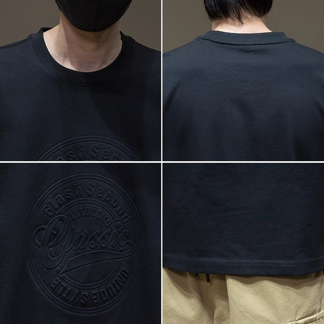 Summer Fat Crew Neck Short Sleeve T-shirt Loose Three-dimensional