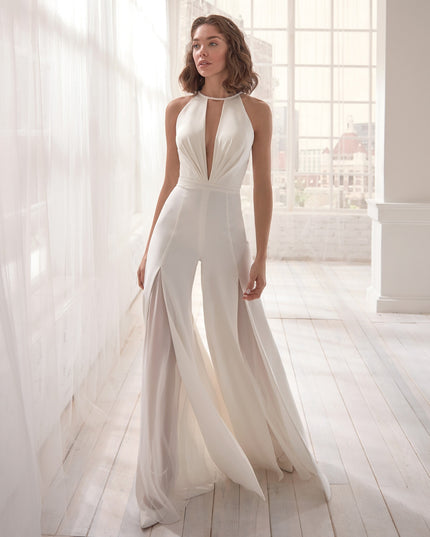 Sexy Deep V Halter Jumpsuit Casual Trousers