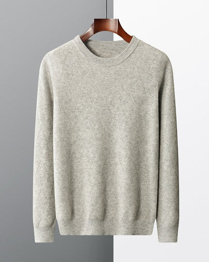 Autumn And Winter Round Neck Woolen Sweater For Men