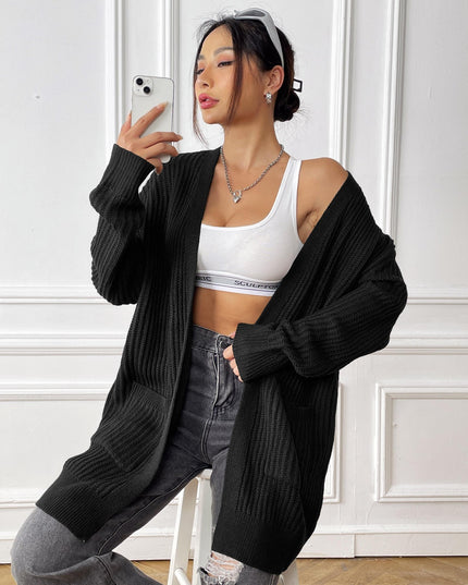New Double Pocket Simple Casual Sweater Cardigan