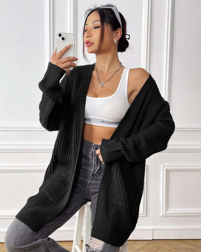 New Double Pocket Simple Casual Sweater Cardigan