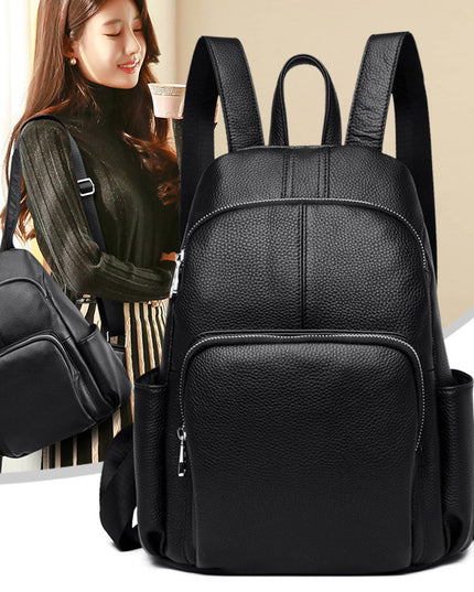 Anti-theft Female Head Layer Cowhide College Outdoor Leisure Travel Backpack