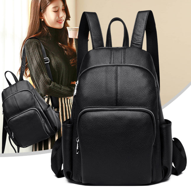 Anti-theft Female Head Layer Cowhide College Outdoor Leisure Travel Backpack
