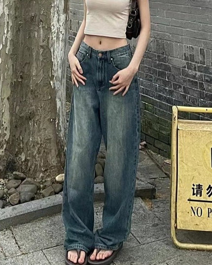 Loose High Waist Slimming Straight Mopping Pants