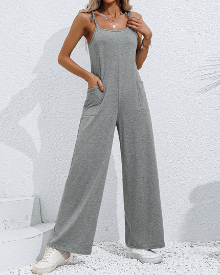 Women's Sling Straight Wide Leg Jumpsuit Trousers