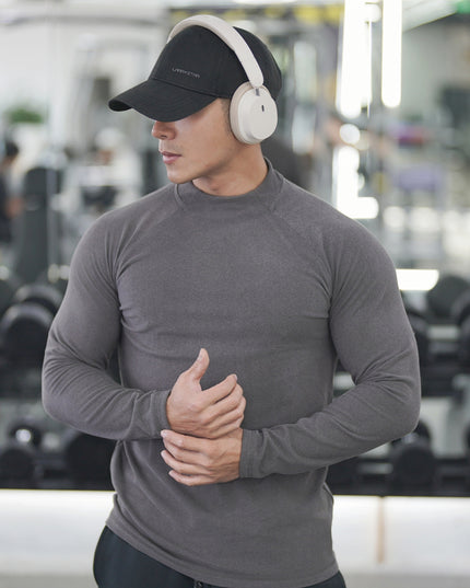 Men's Dralon Thermal Slim Fit Half-high Collar Long Sleeves Top