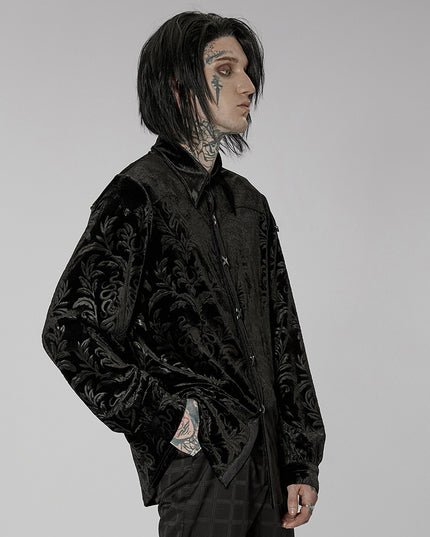 Gothic Court College Style Velvet Men's Shirt