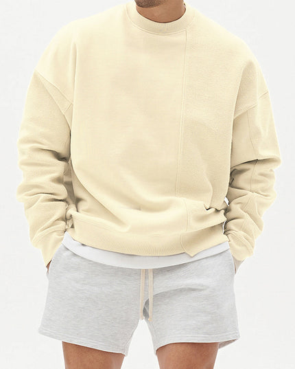 Solid Color Round Neck Sweater Korean Style Fashion Brand Loose