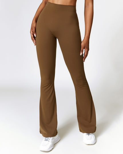 High-waist Quick-drying Fitness Sports Wide Legs Bootcut Trousers
