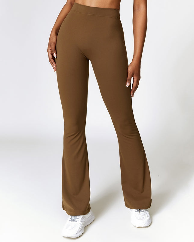 High-waist Quick-drying Fitness Sports Wide Legs Bootcut Trousers