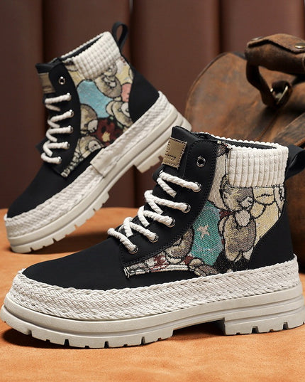 Men's Casual All-match Worker Boot High-top Shoes