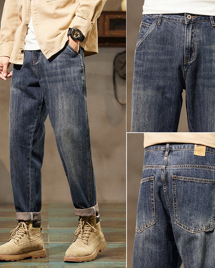Retro Denim Pants Men's Straight Loose