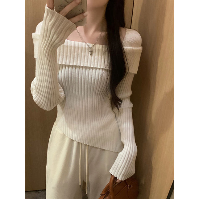 Irregular Off-shoulder Sweater For Women Autumn And Winter
