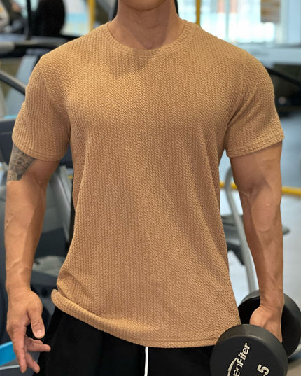 Men's Solid Color American Round Neck Short-sleeved Sports T-shirt