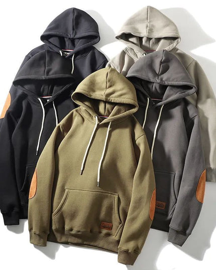 Thick Warm Affixed Cloth Embroidered Hoodie Coat