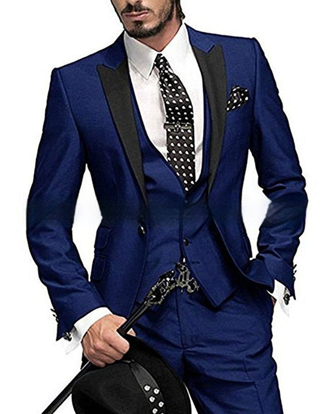 Black Collar Color Blocked Three Piece Set