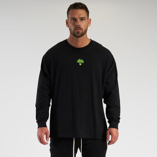 Men's Oversize Loose Fit Fitness Long Sleeve T-shirt