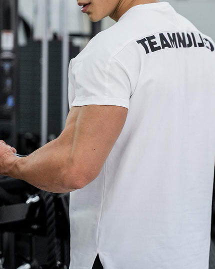 New Sports Short Sleeve Men's Stretch Absorbent Crew Neck