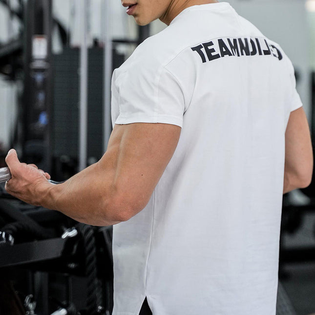New Sports Short Sleeve Men's Stretch Absorbent Crew Neck