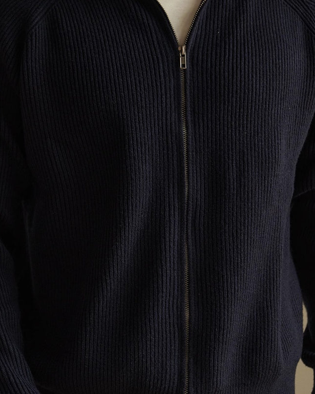 Anti-Pilling Combed Cotton Zipper Coat Knitted Cardigan Sweater