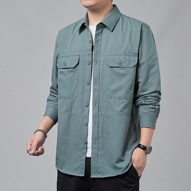 Workwear Shirt Men's Long-sleeved Casual Jacket
