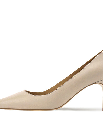 Naked Light Mouthed French Women's Soft Soled Non Tiring High-heeled Single Shoes