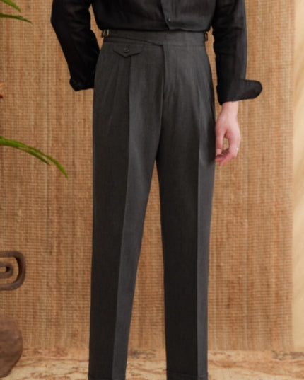 Commuting Italian Style Business Wrinkle Resistant Casual Pants For Men In England