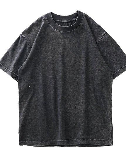 Washed And Worn Heavy Cotton T-shirt Men's Short Sleeve