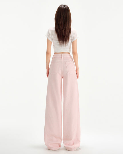 Cherry Blossom Wide Leg Draping Mop Jeans